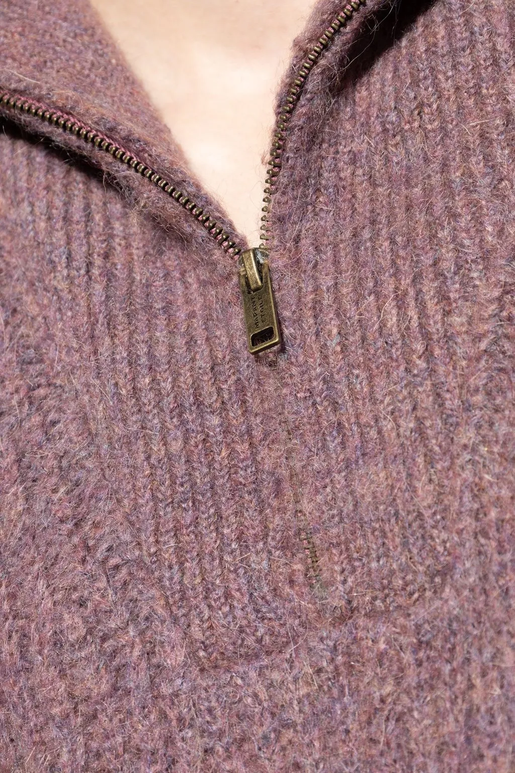Quarter-Zip Ribbed Knit Sweater