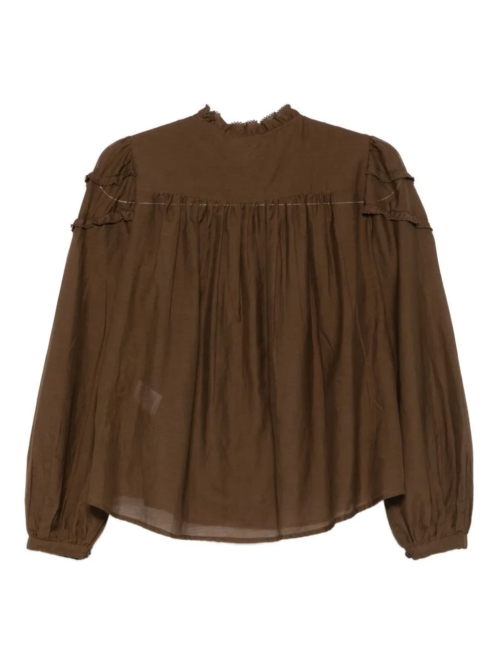 Ruffled High Neck Blouse