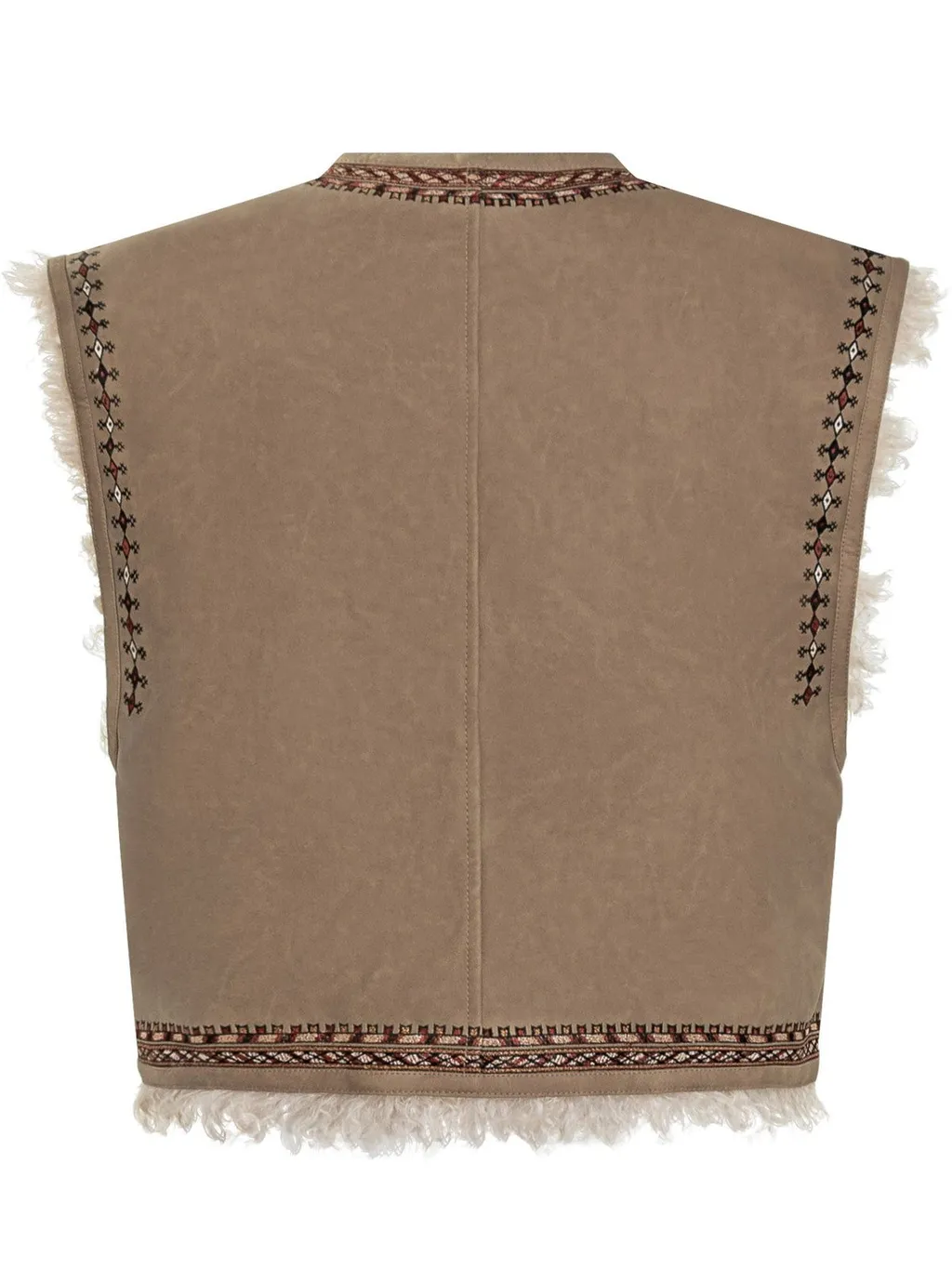 Embroidered Suede Vest