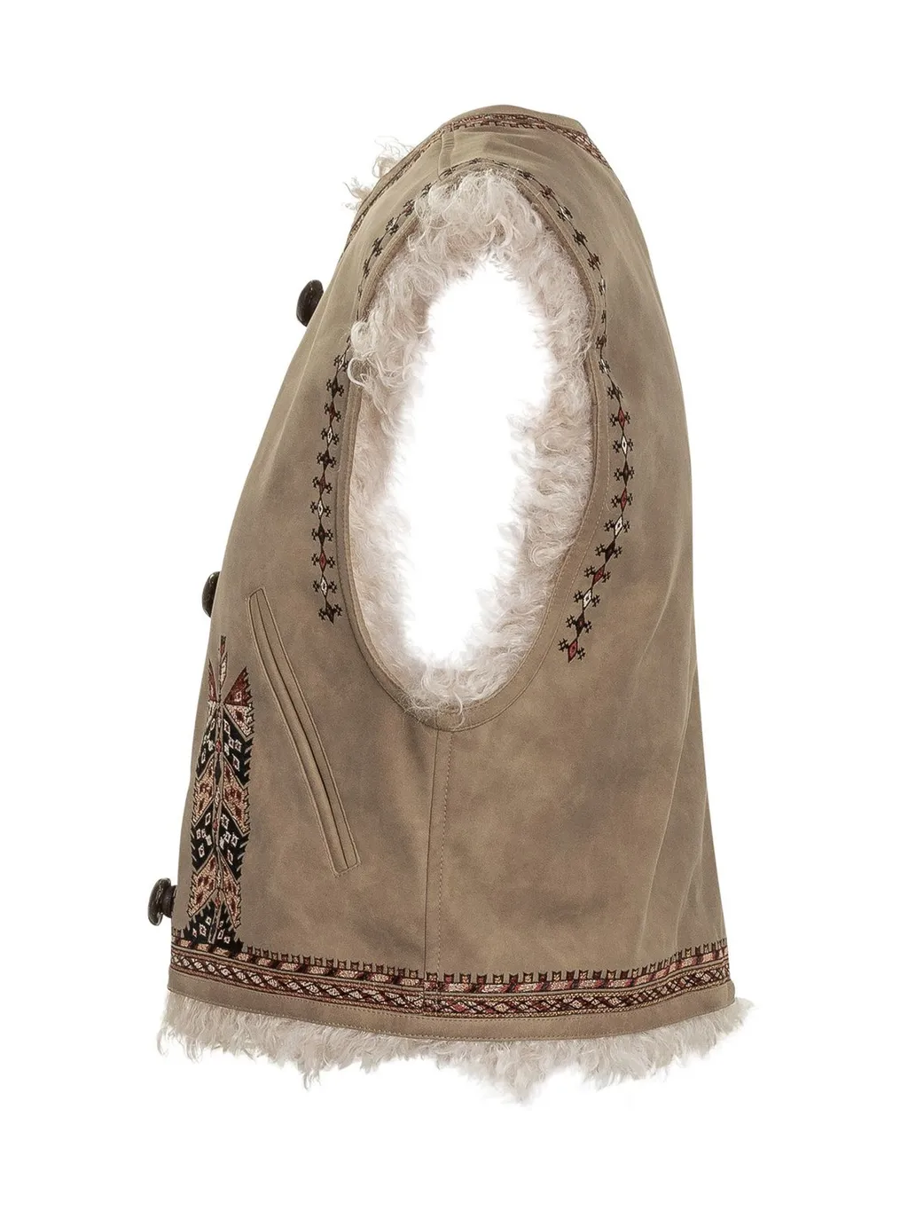 Embroidered Suede Vest