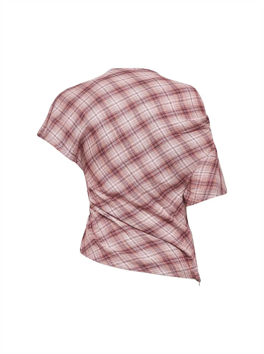 Asymmetric Plaid Top