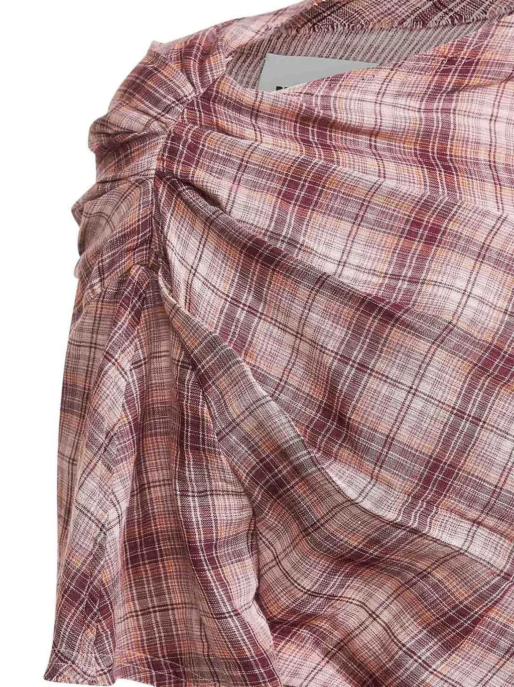 Asymmetric Plaid Top