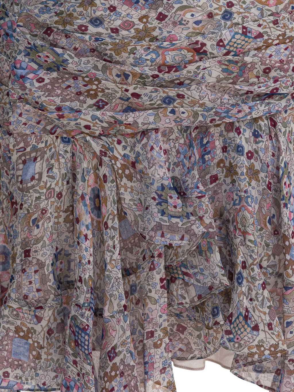 Floral Print Asymmetrical Skirt