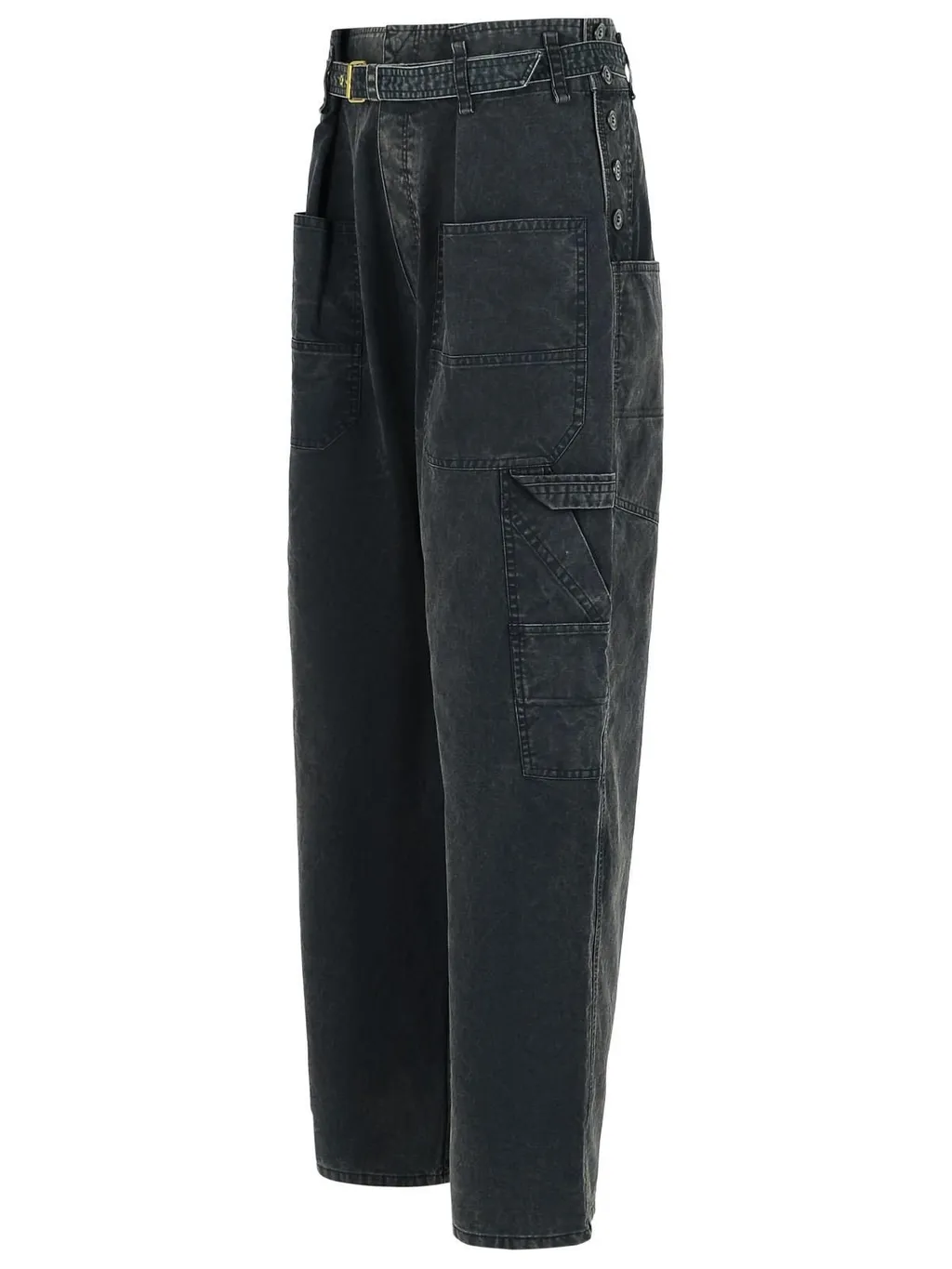 Wide-Leg Belted Cargo Pants