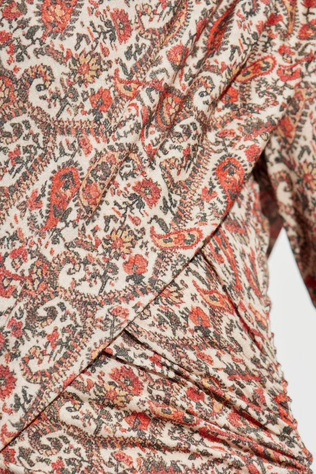 Paisley Print Ruched Dress