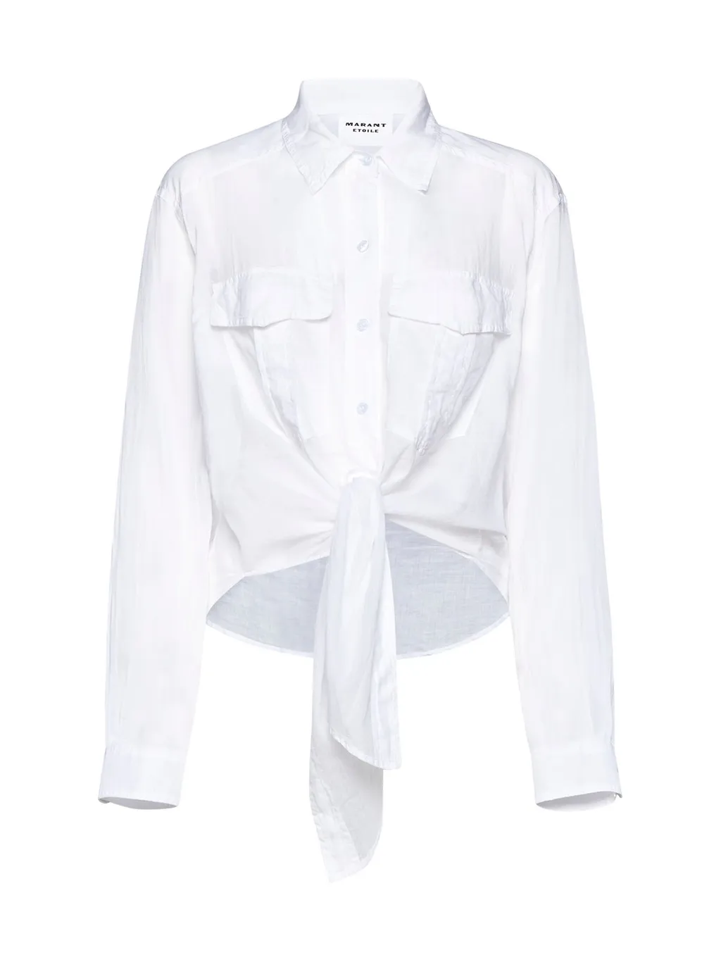 Cropped Tie-Front Shirt