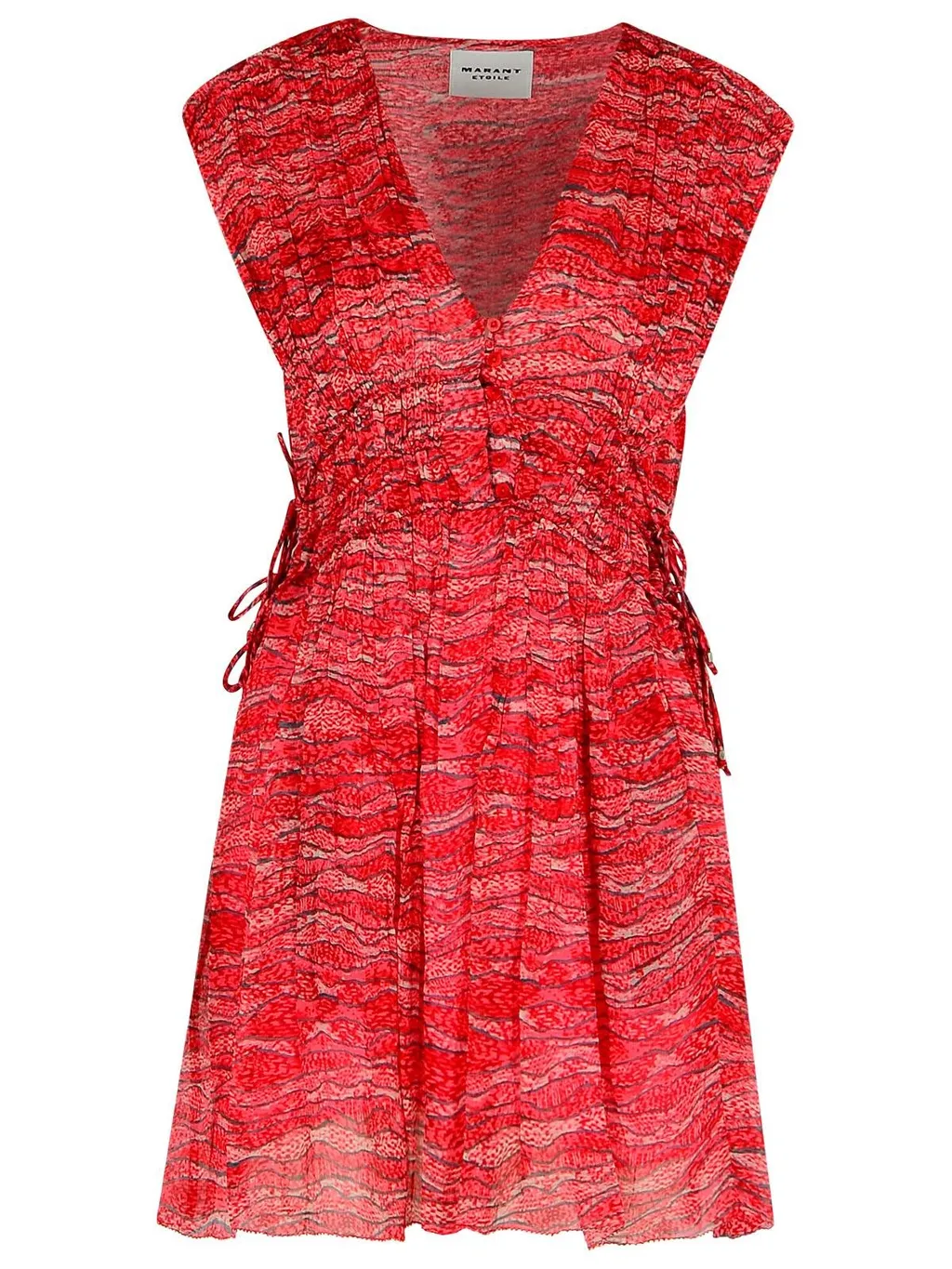 Ruched Printed Mini Dress