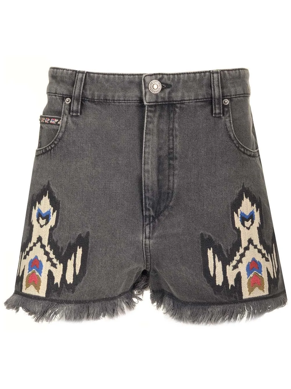 Denim Shorts With Embroidery
