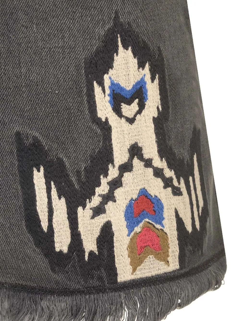 Denim Shorts With Embroidery