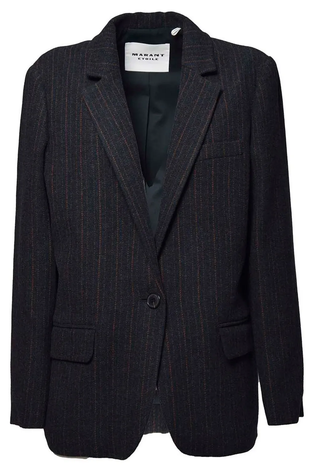 Single-Breasted Pinstripe Blazer