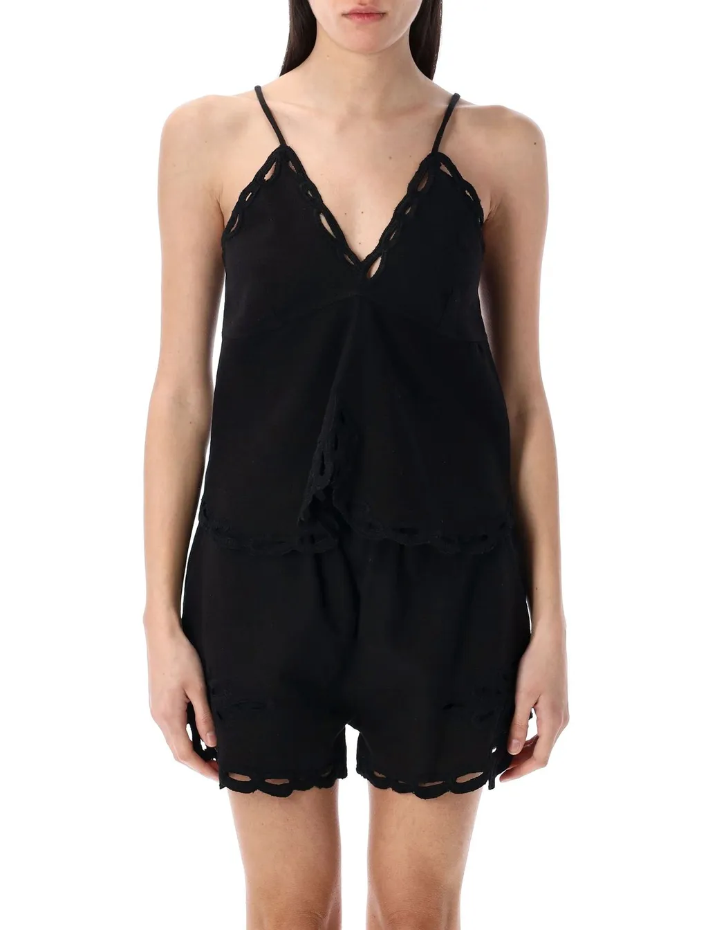 Scalloped Camisole And Shorts Set