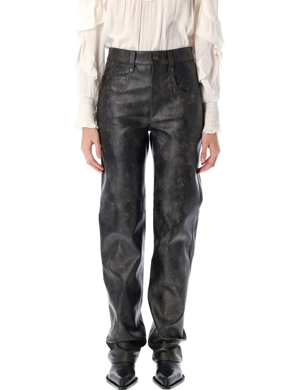 High-Waisted Straight Leg Pants