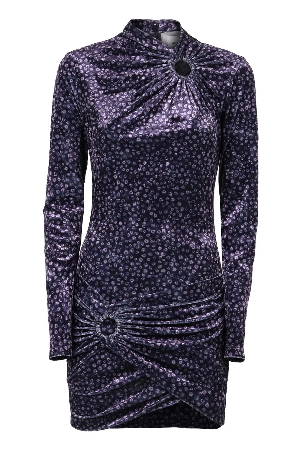 Ruched Print Mini Dress