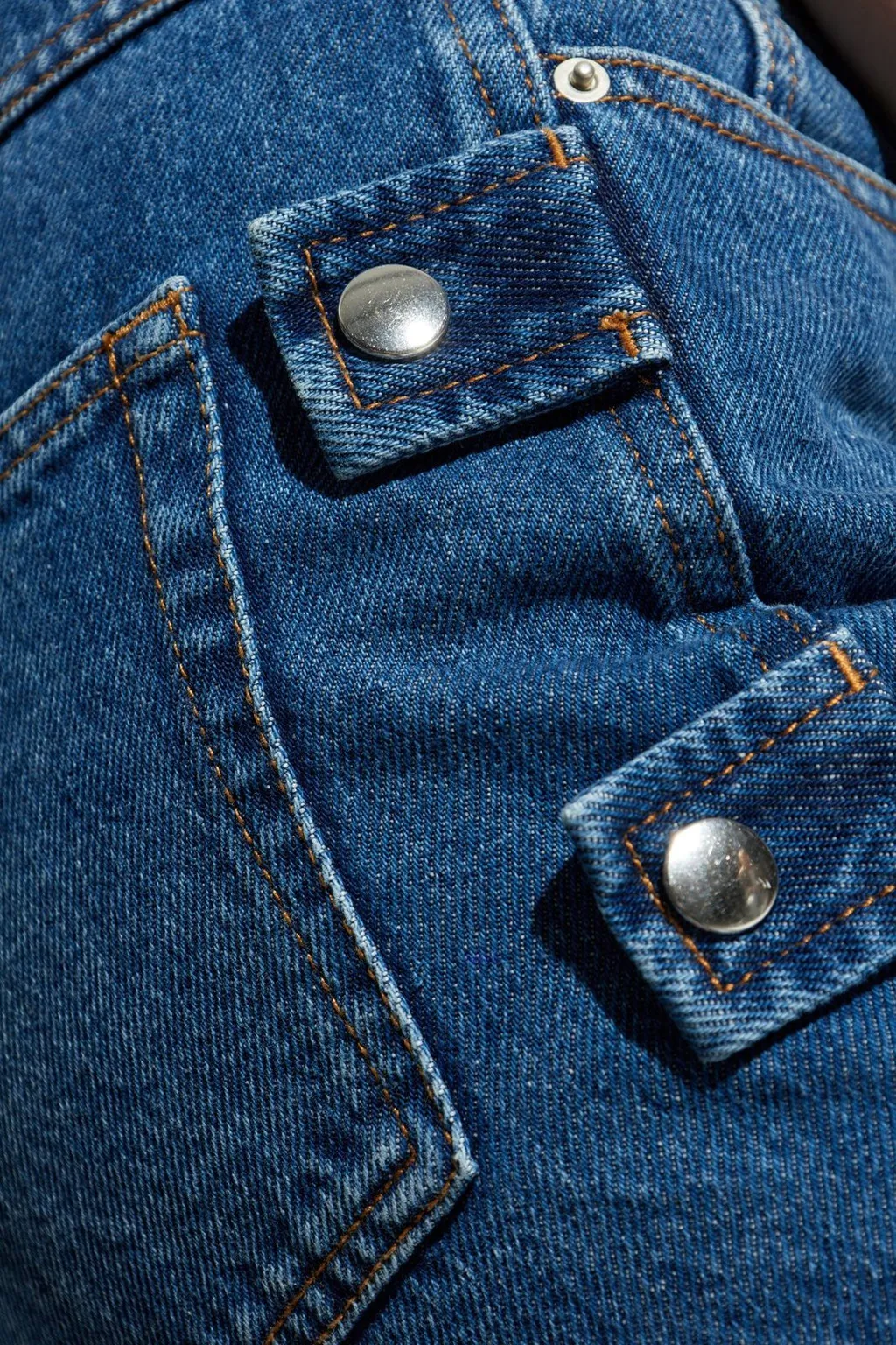 Denim Mini Skirt With Side Detail