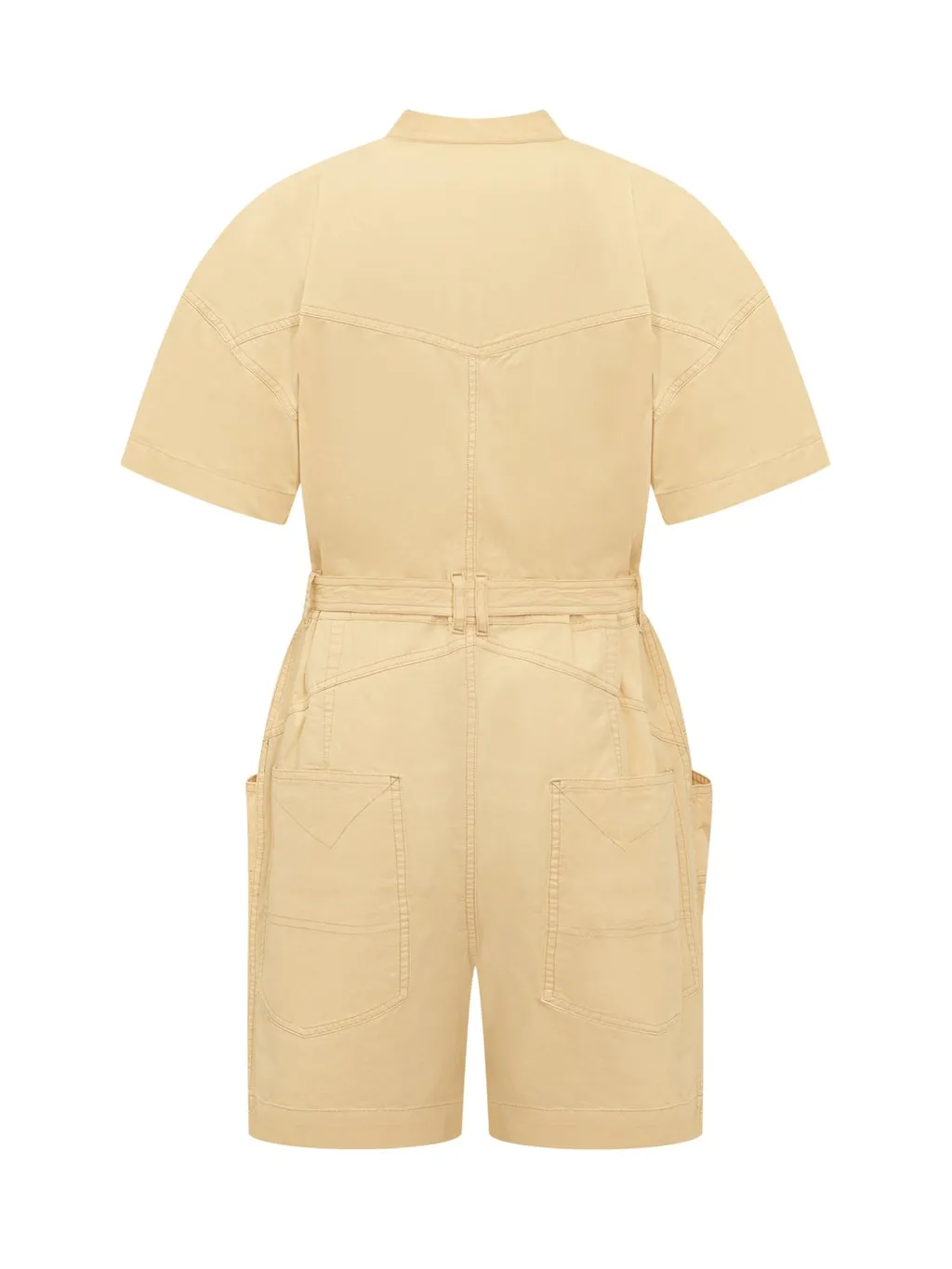 Short Sleeve Belted Utility Jumpsuit