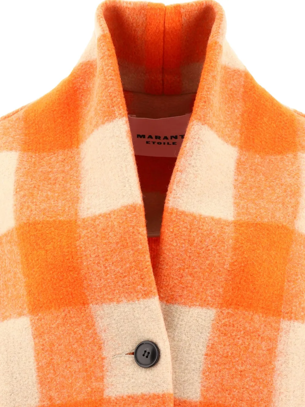 Checked Wool Blend Coat
