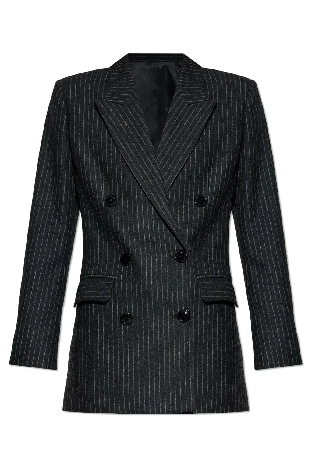 Double-Breasted Pinstripe Blazer