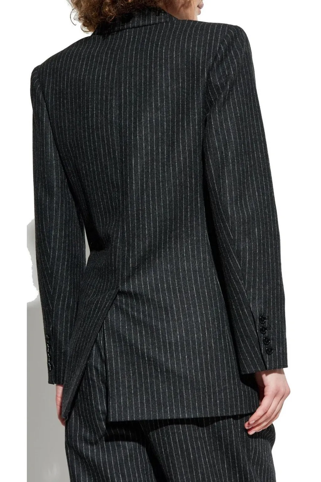Double-Breasted Pinstripe Blazer