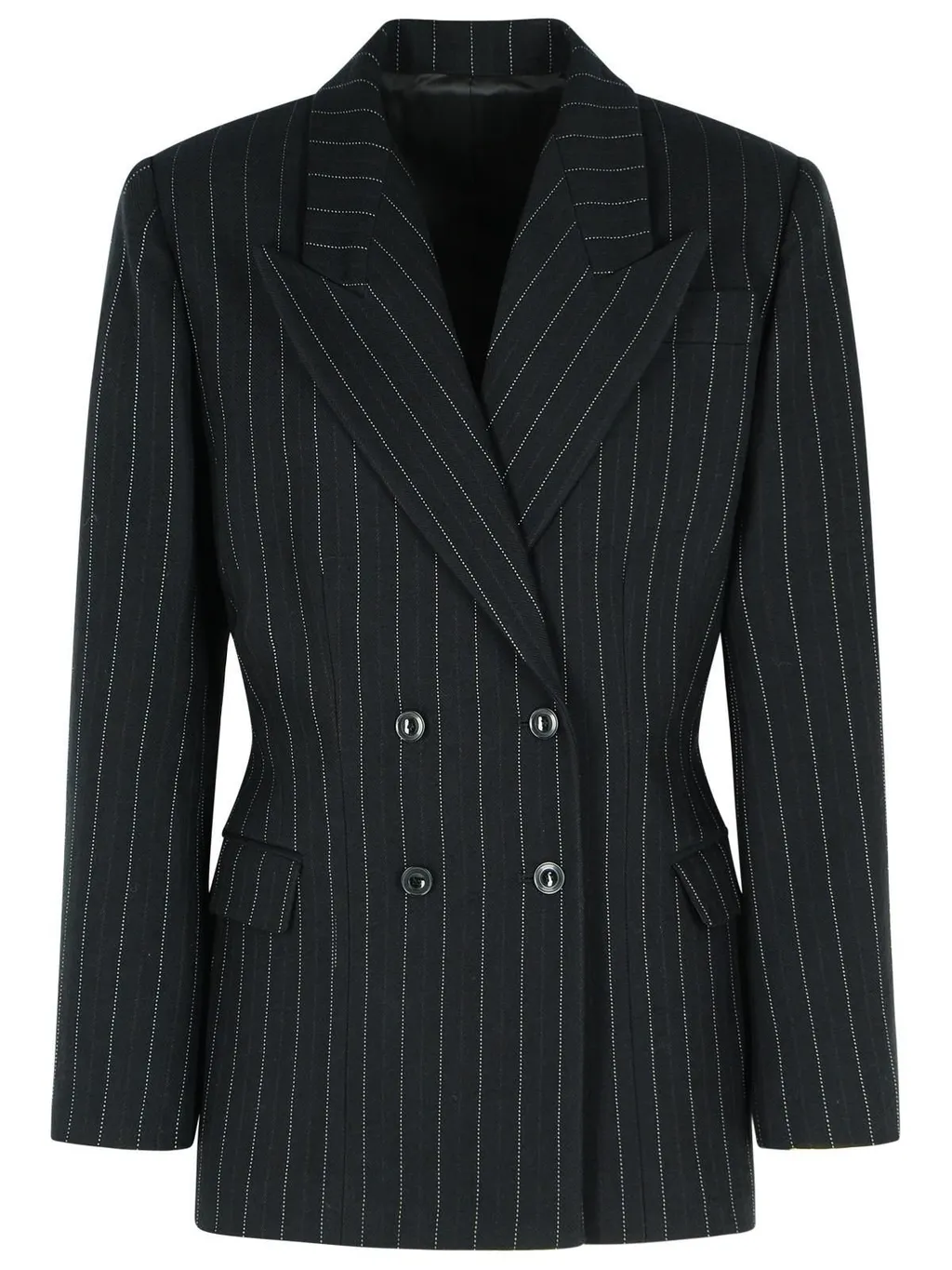 Double-Breasted Pinstripe Blazer