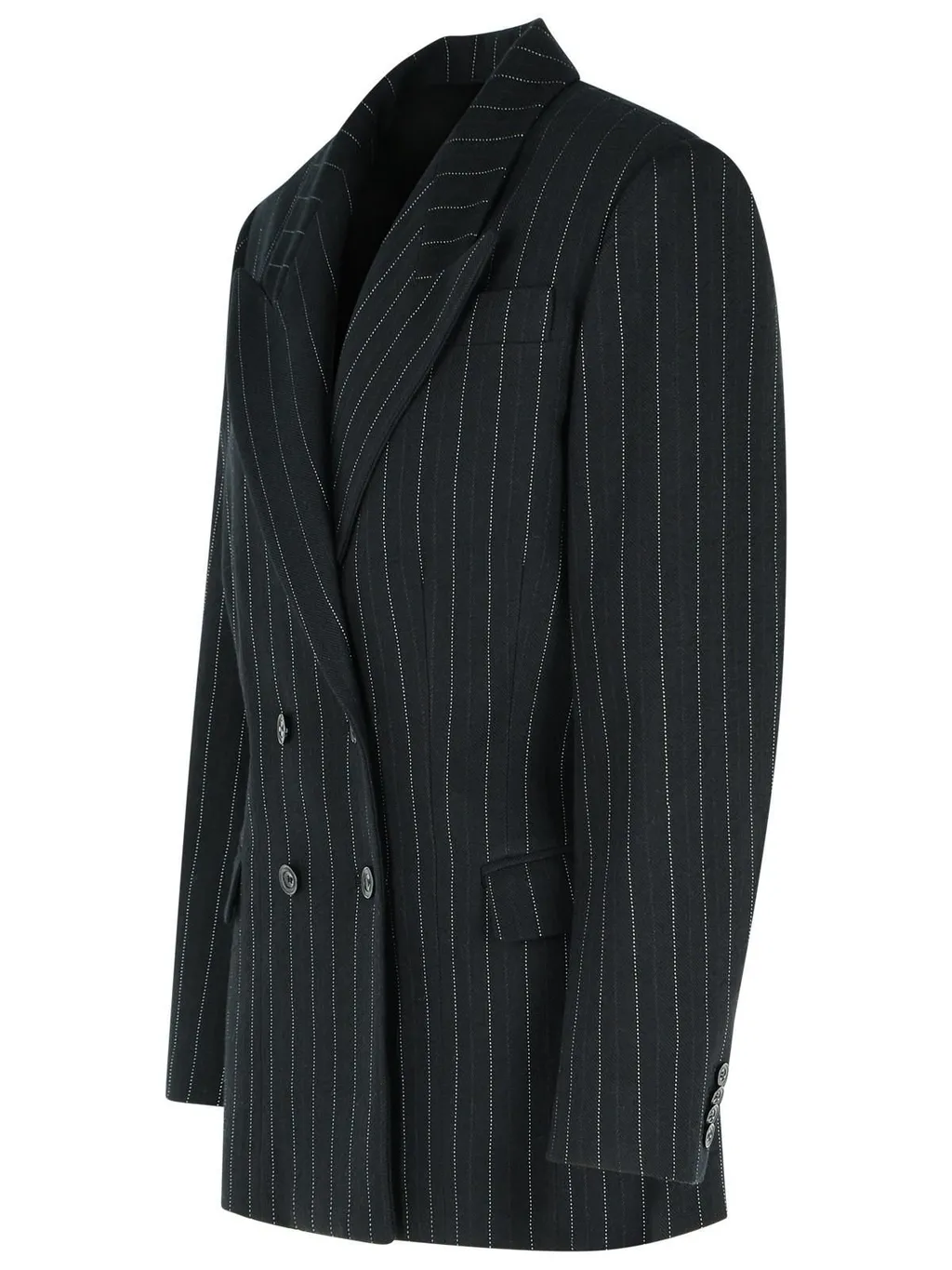 Double-Breasted Pinstripe Blazer