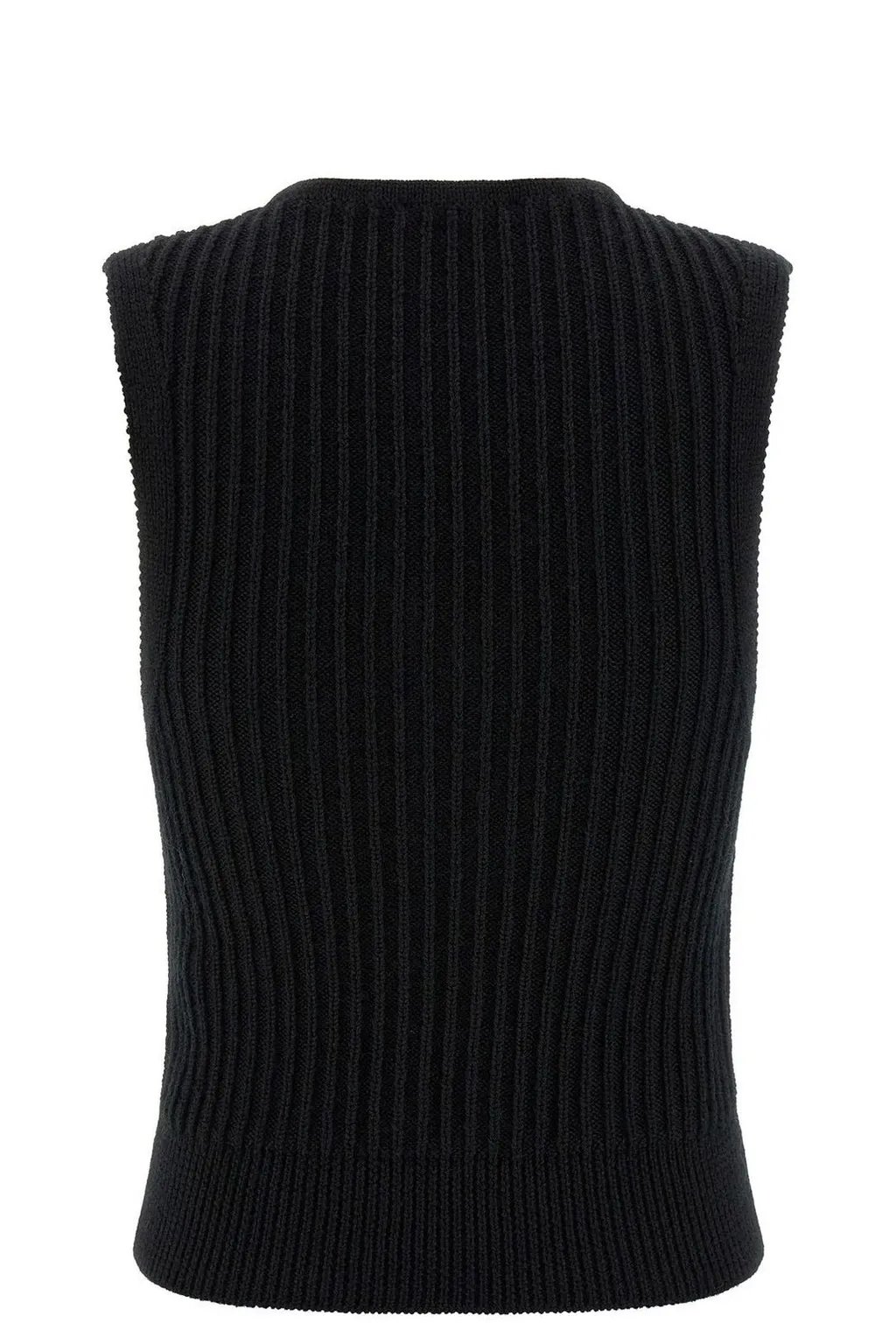 Ribbed Knit Zip Vest