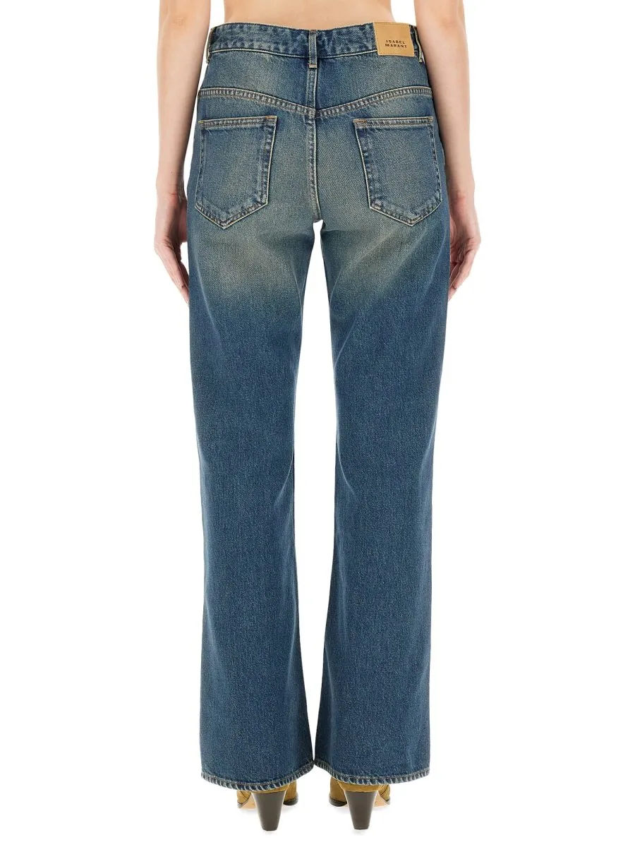 High-Waisted Flared Jeans