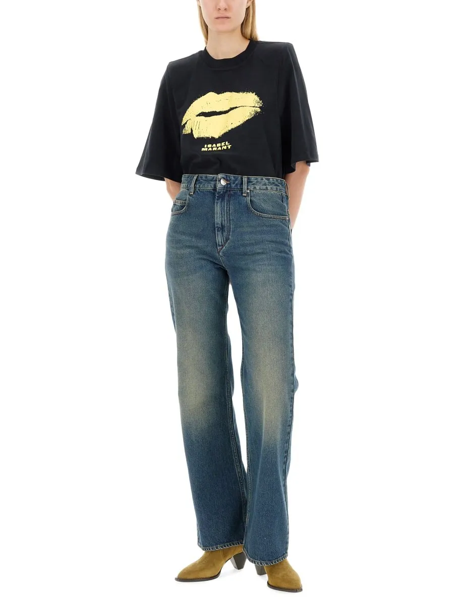 High-Waisted Flared Jeans