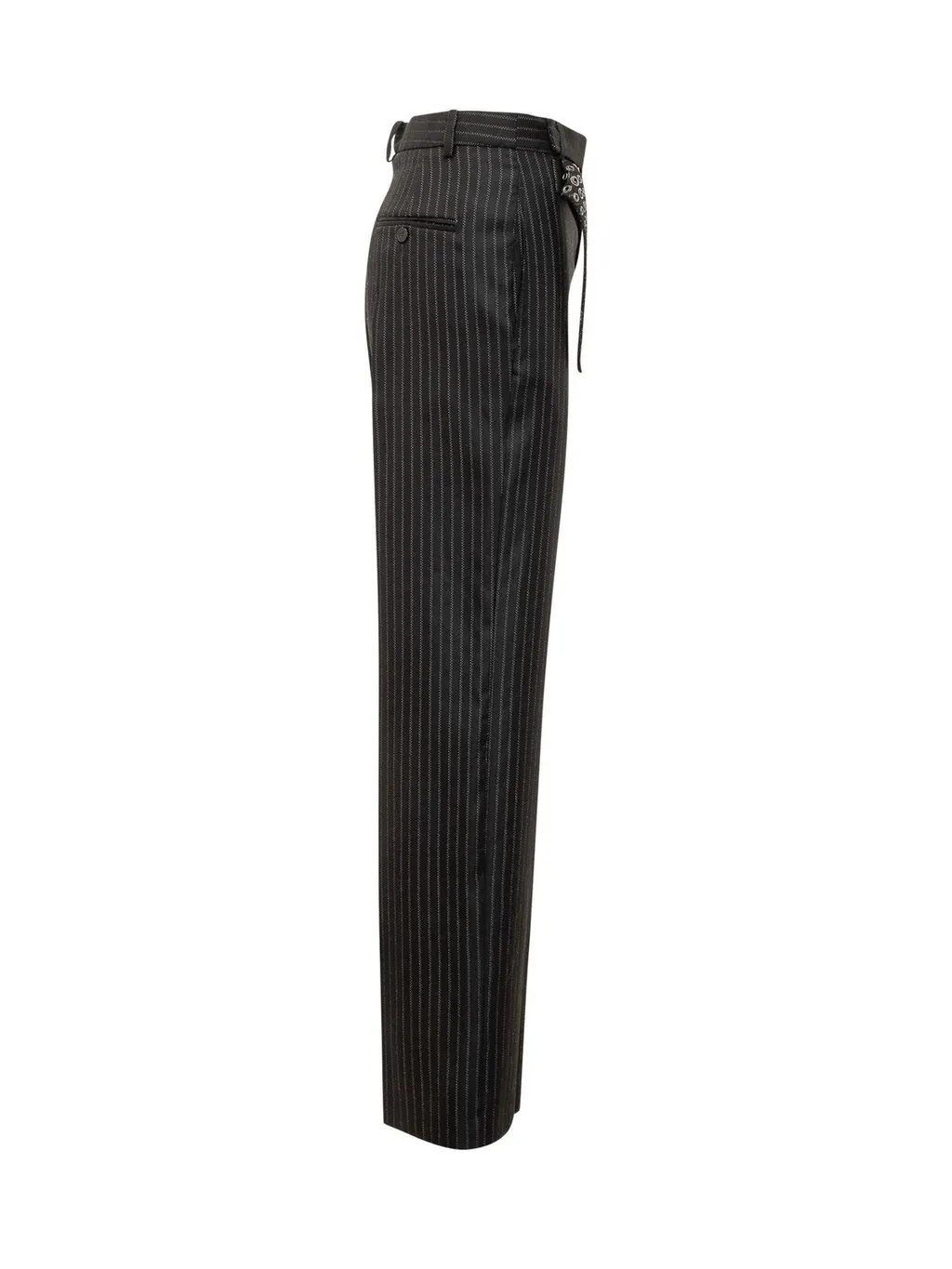 Pinstripe Wide-Leg Trousers