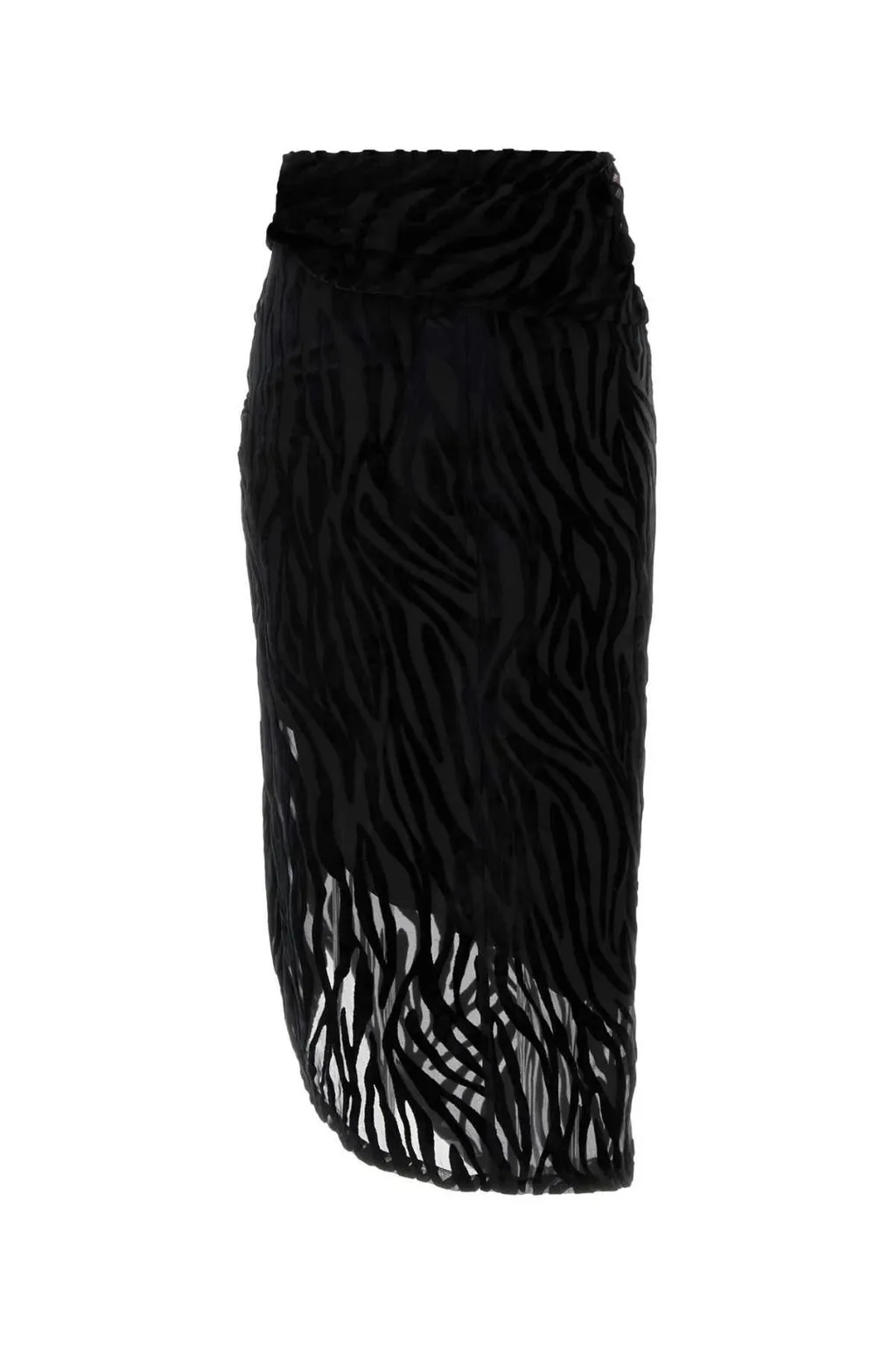 Asymmetric Velvet Skirt