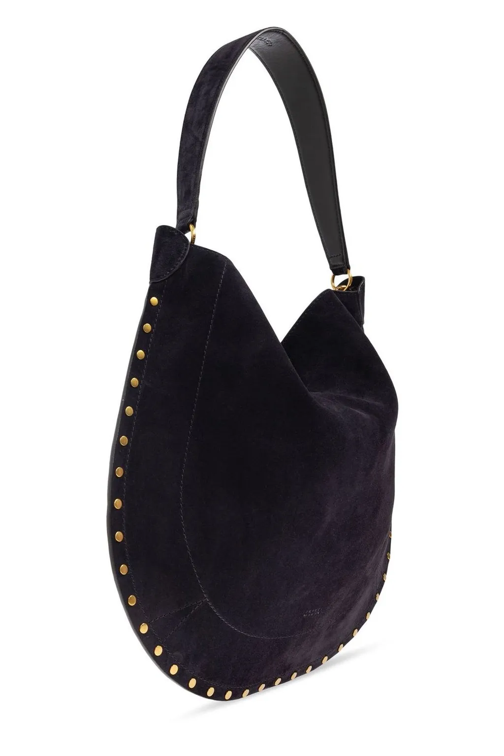 Studded Suede Hobo Bag