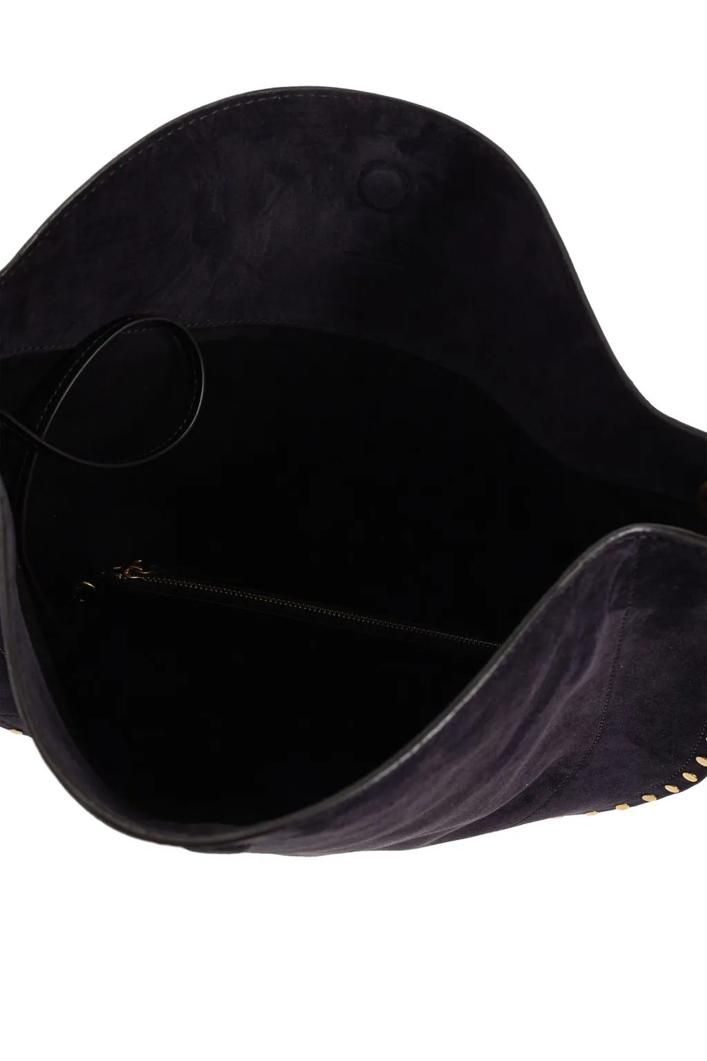 Studded Suede Hobo Bag