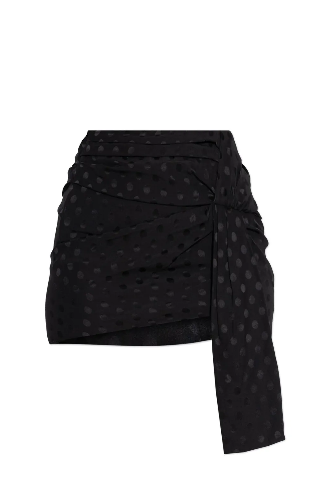 Ruched Polka Dot Mini Skirt