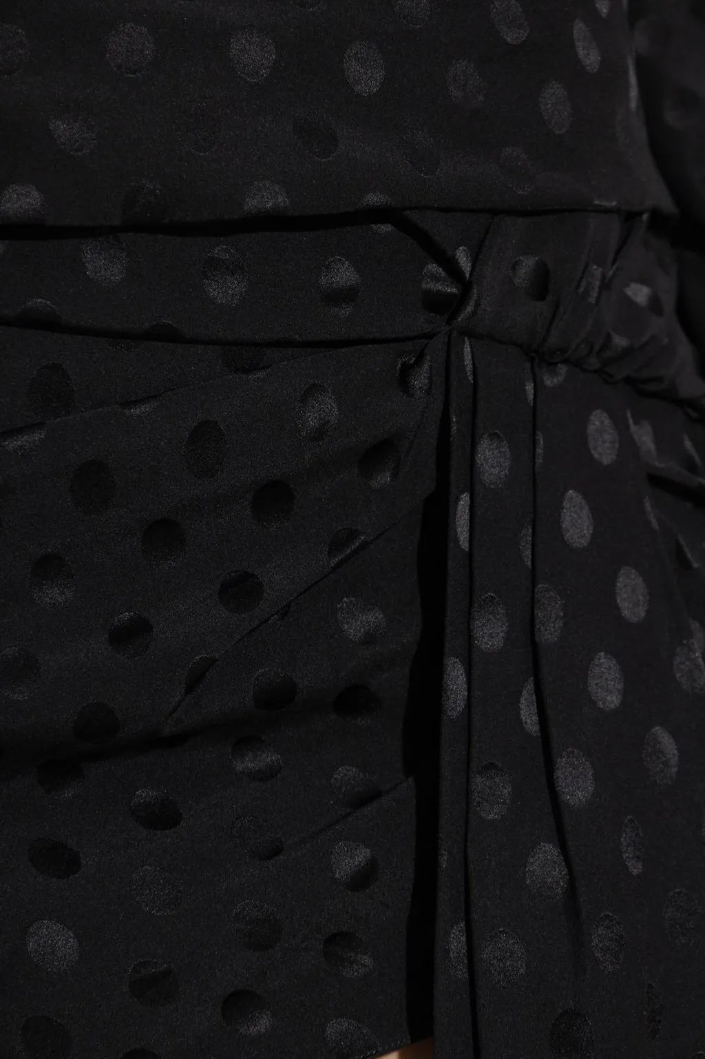 Ruched Polka Dot Mini Skirt