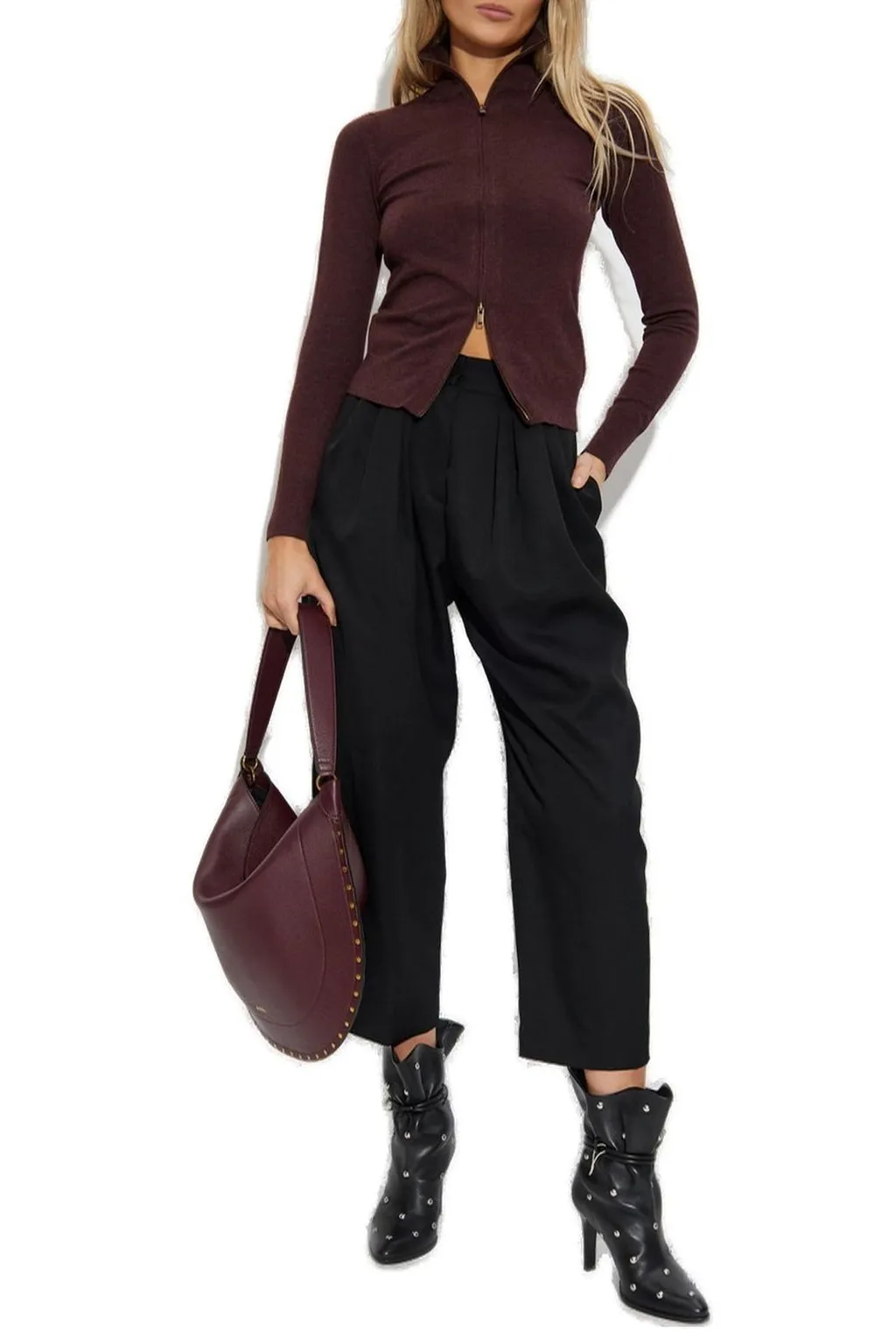 Zip-Up Turtleneck Sweater