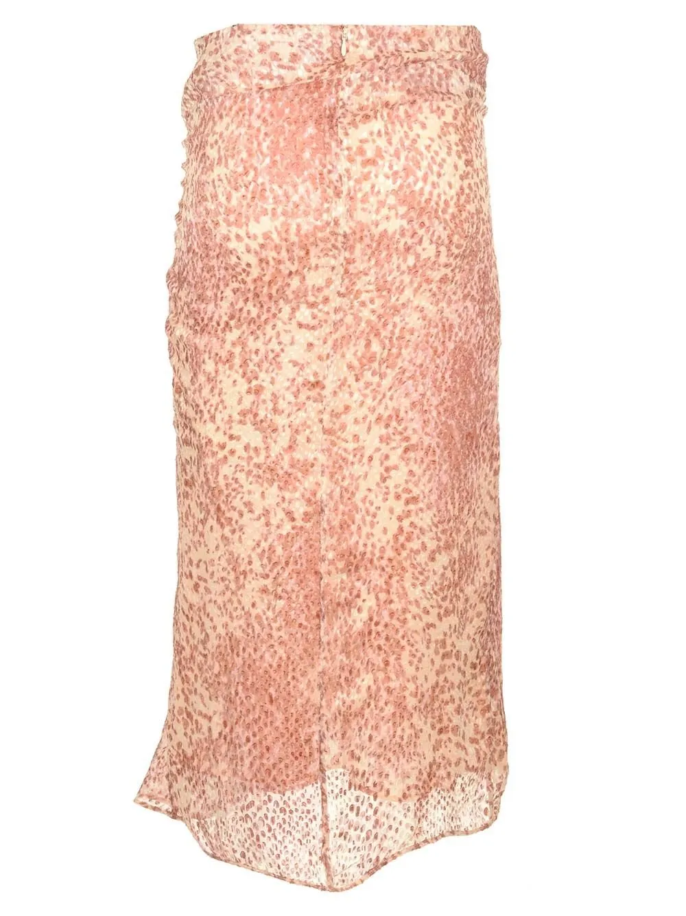 Asymmetric Ruched Midi Skirt