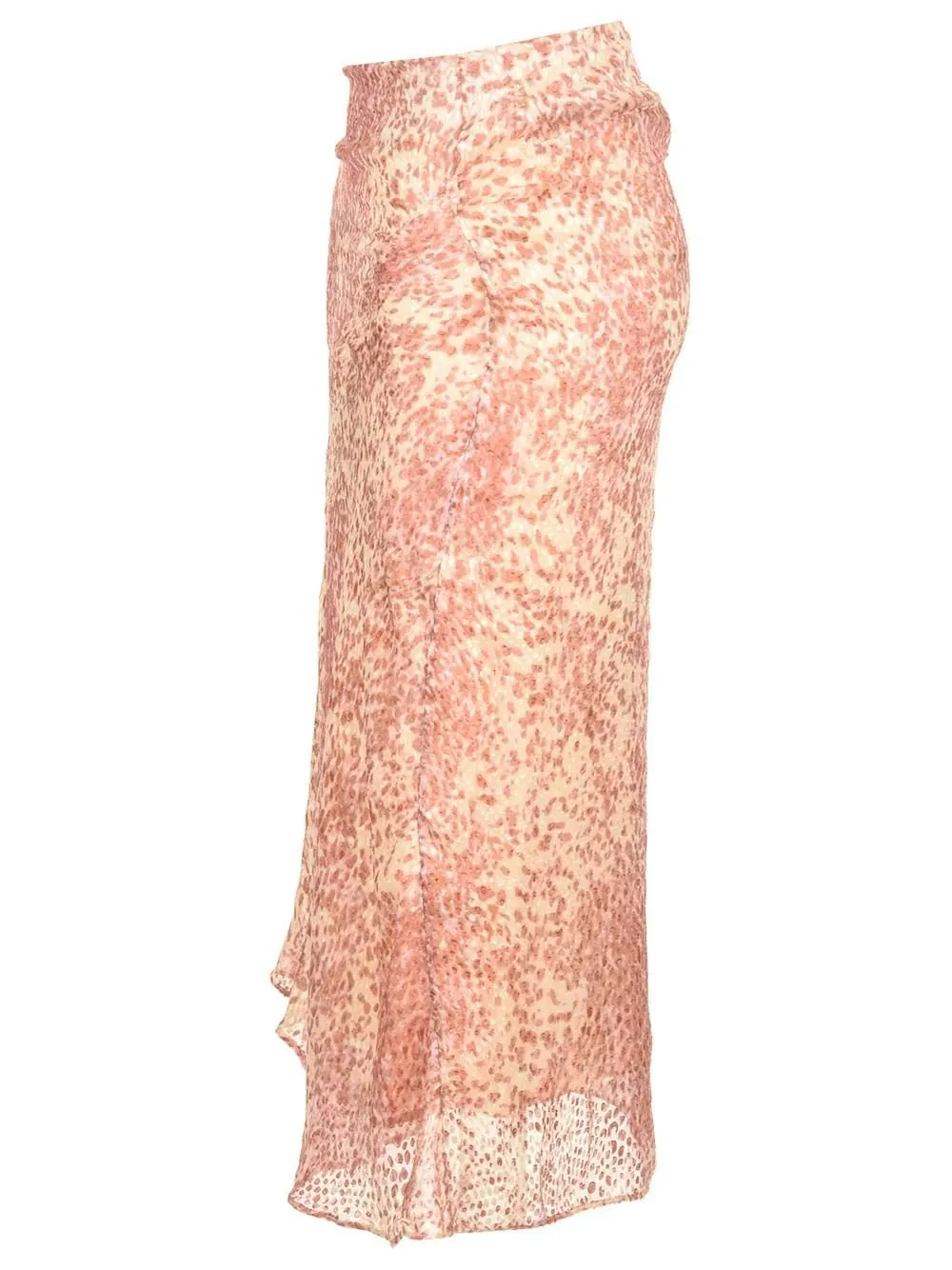 Asymmetric Ruched Midi Skirt