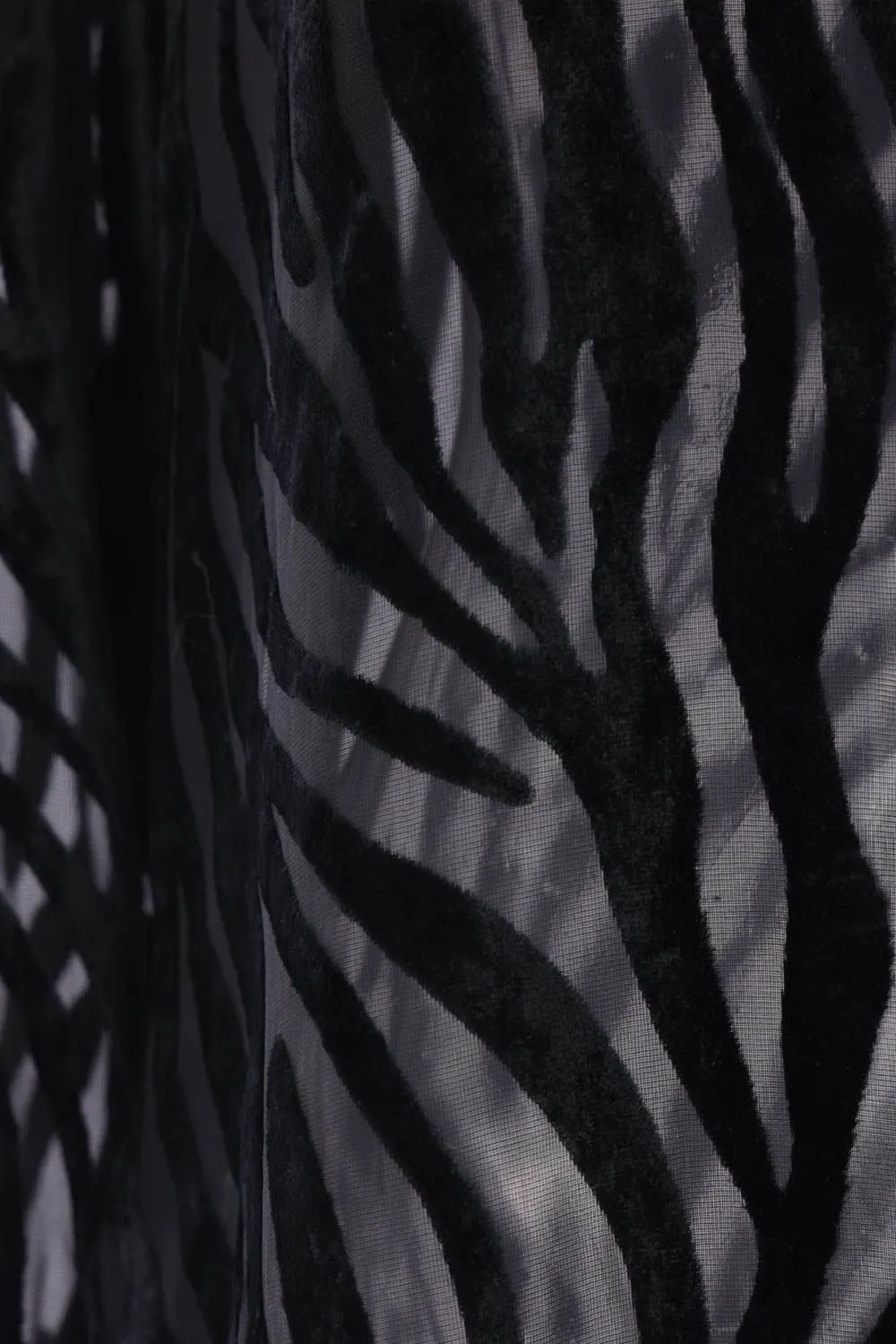 Sheer Zebra Print Blouse With Neck Tie