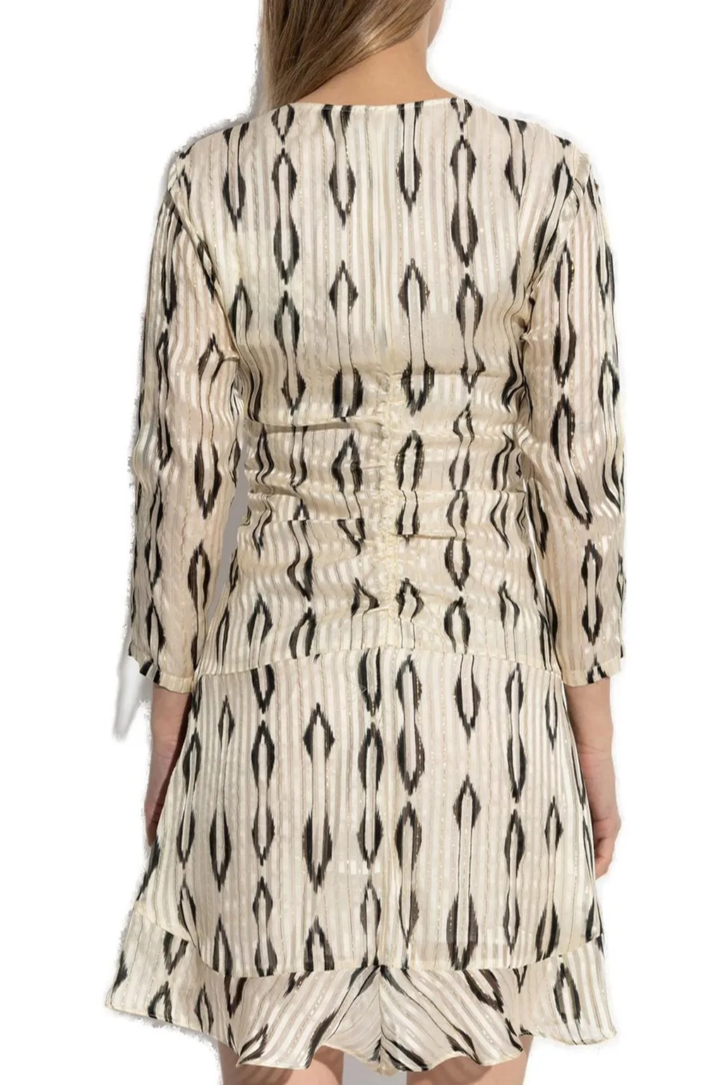 Ruched V-Neck Mini Dress