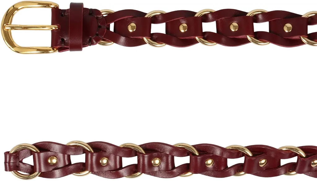 Braided Leather Belt With Gold-Tone Hardware