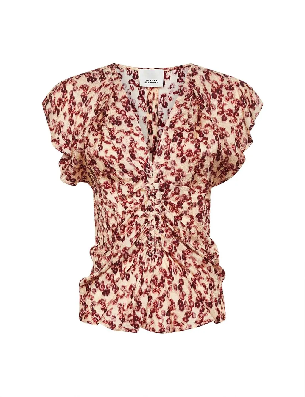 Ruched Floral Print Top