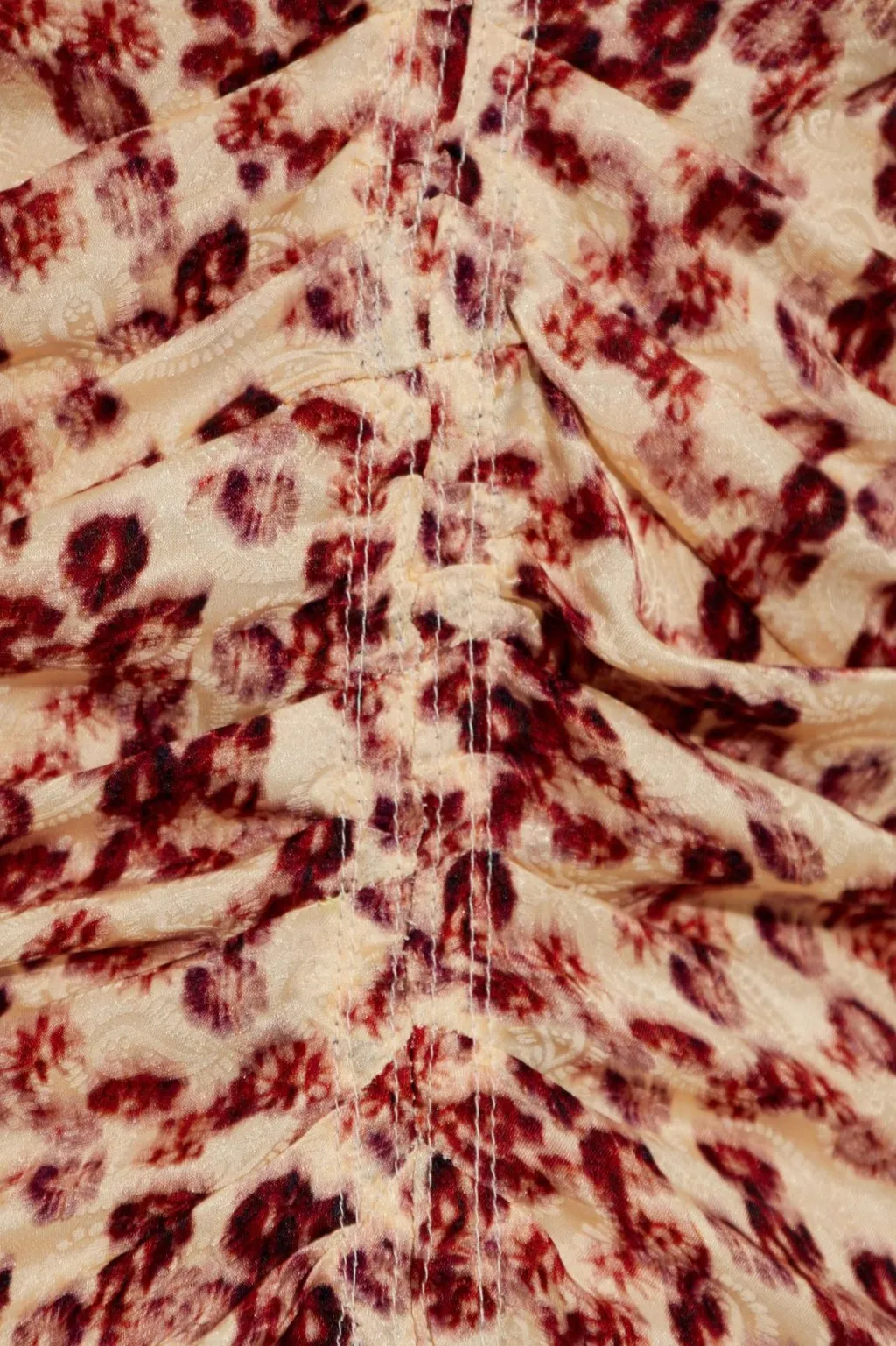 Ruched Floral Print Midi Dress