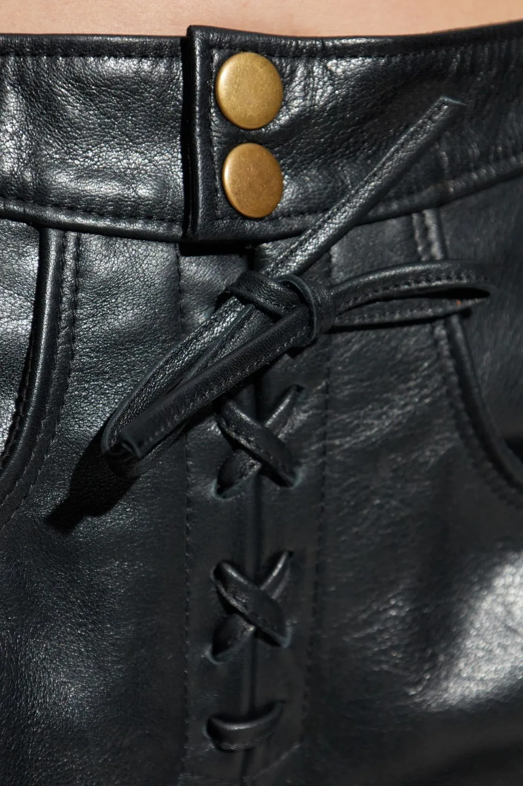 Lace-Up Leather Pants