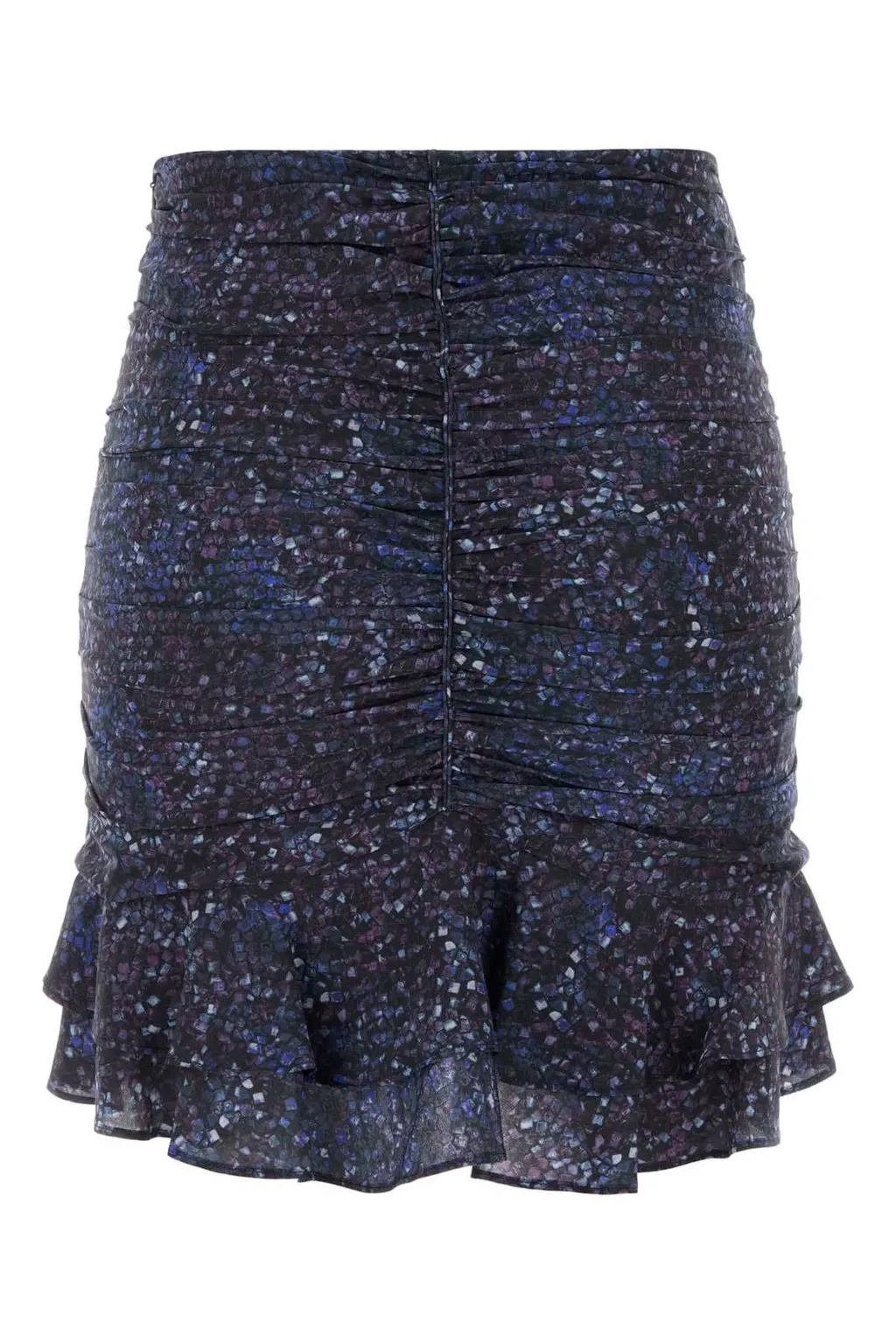 Ruched Skirt With Ruffle Hem