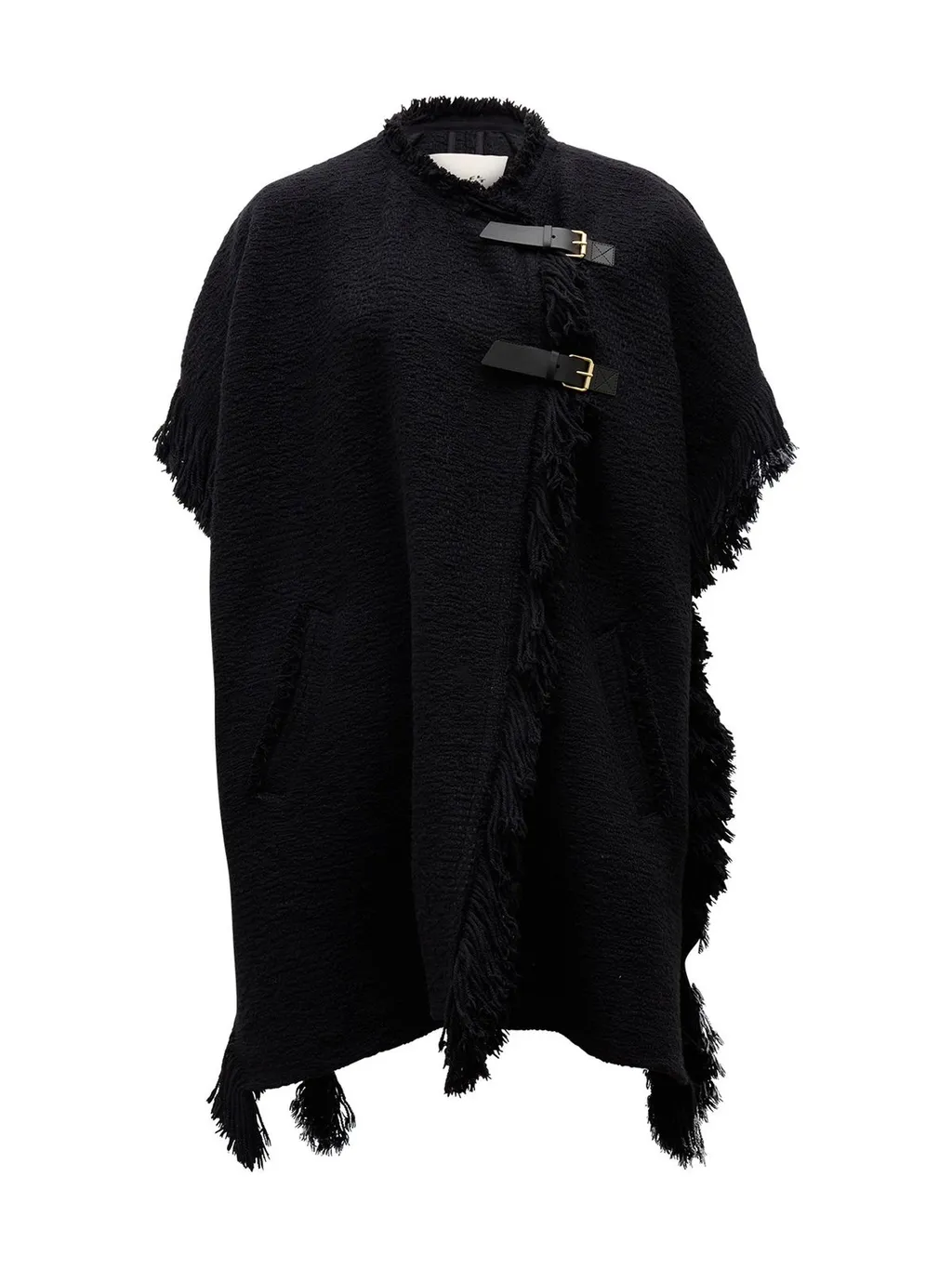 Cape With Fringe And Buckles