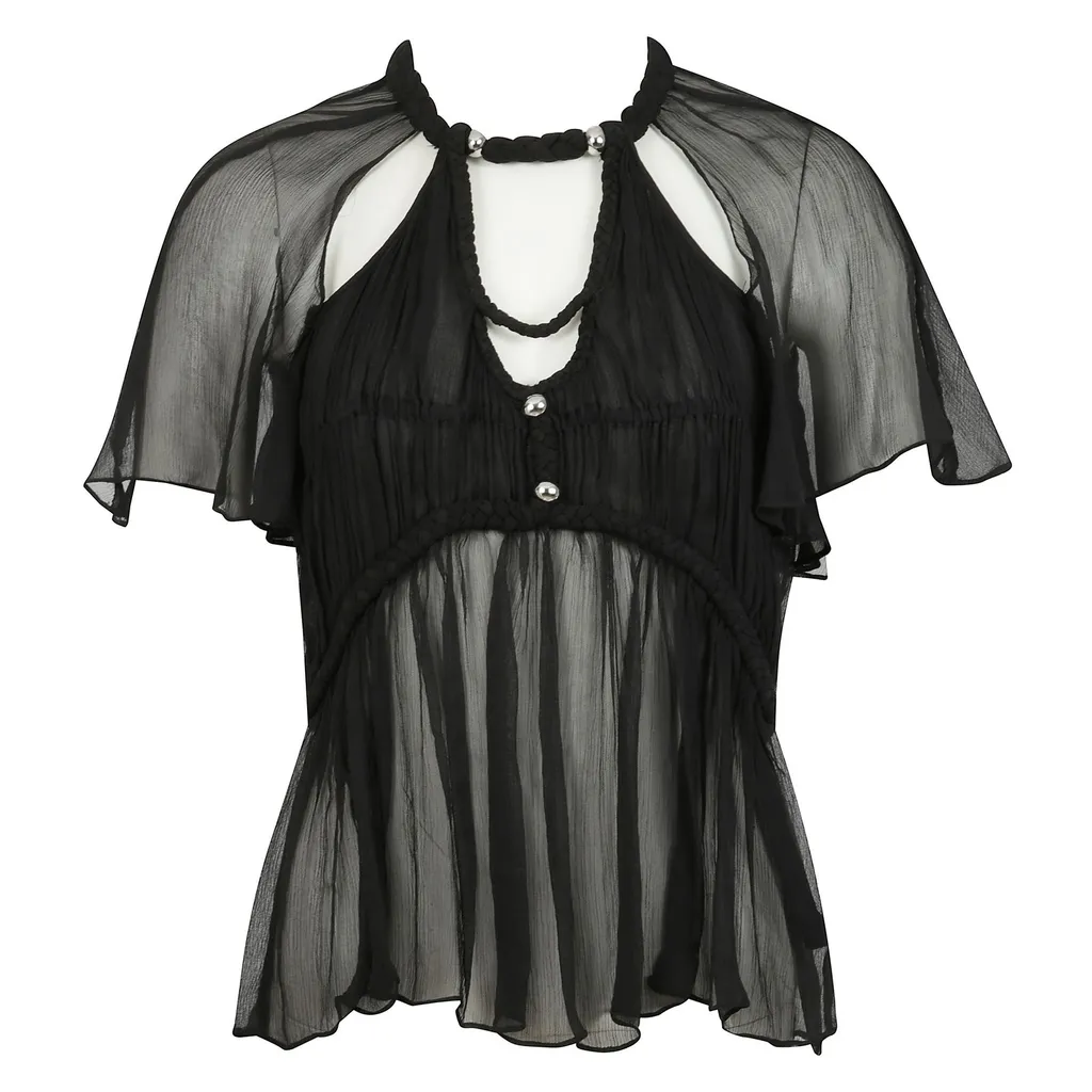 Sheer Ruffle Blouse