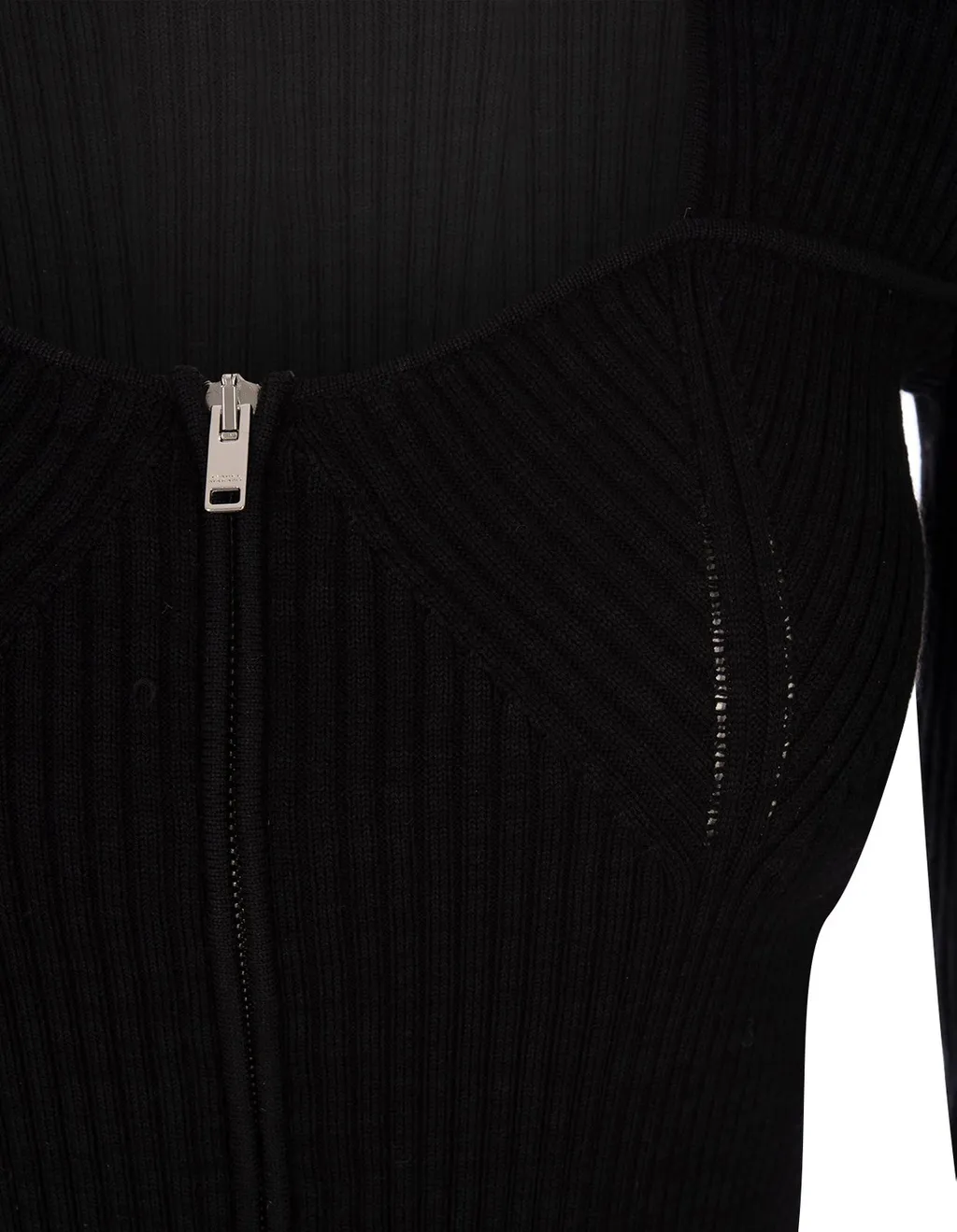 Ribbed Knit Zip-Up Cardigan