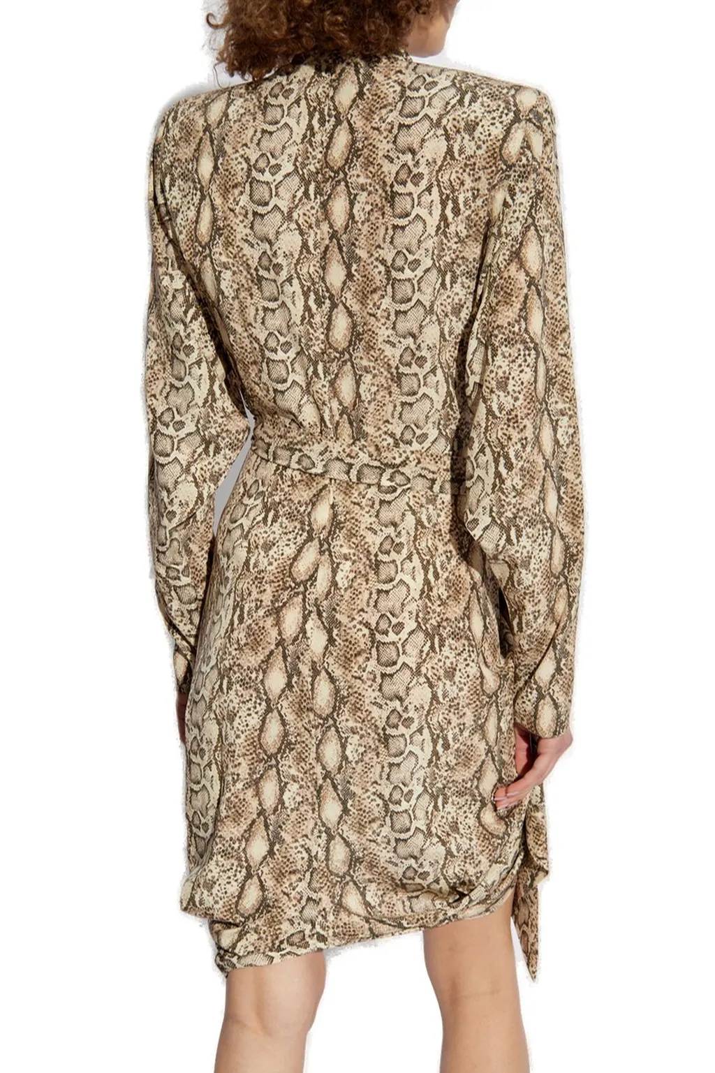 Draped Snake Print Dress