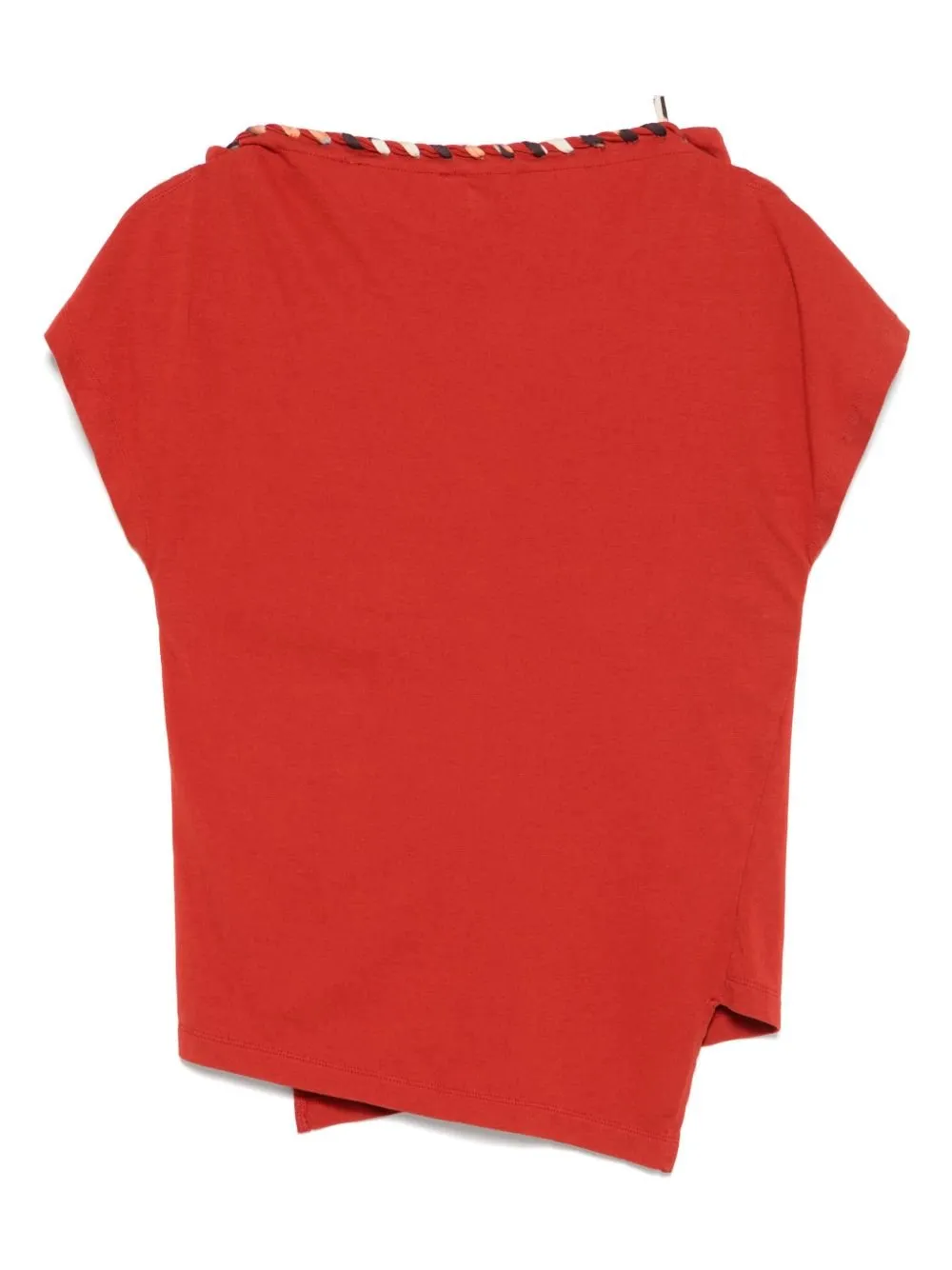Asymmetric T-Shirt With Braided Trim