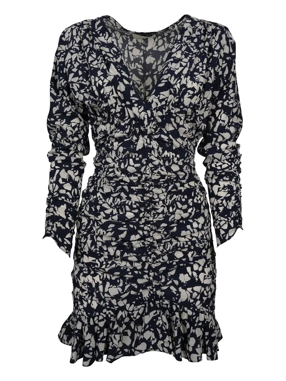 Ruched Floral Print Mini Dress