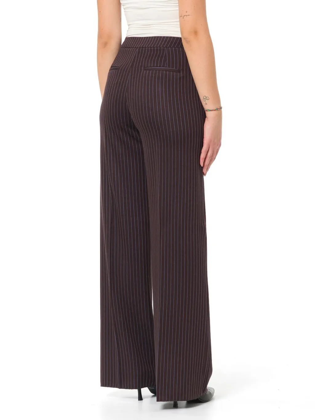 Wide Leg Pinstripe Pants